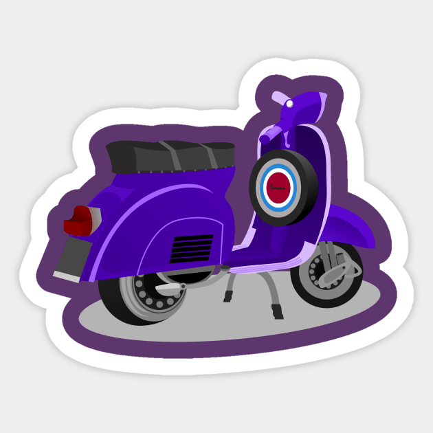 Purple vespa art illustration Sticker by SNstore